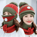 Ensemble bonnet d'hiver (bonnet, écharpe, masque) - swissfashion