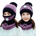 Ensemble bonnet d'hiver (bonnet, écharpe, masque) - swissfashion